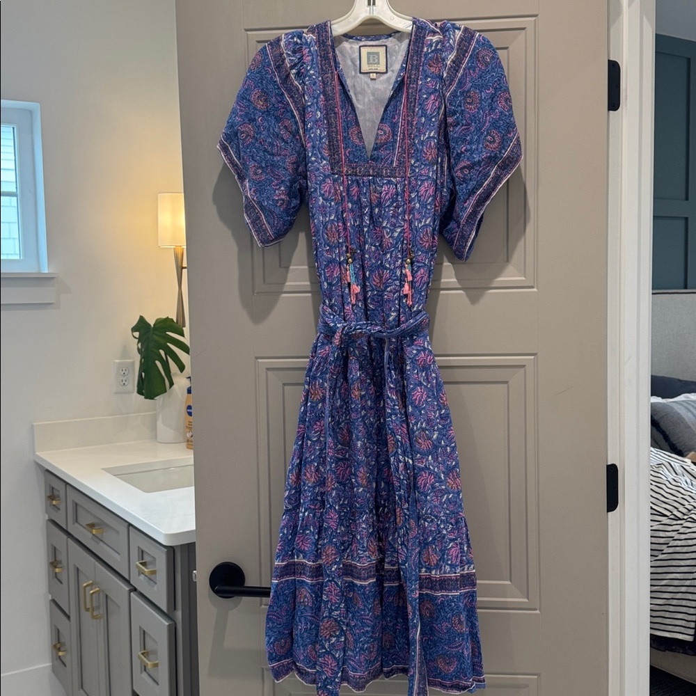 BELL short sleeve floral midi dress